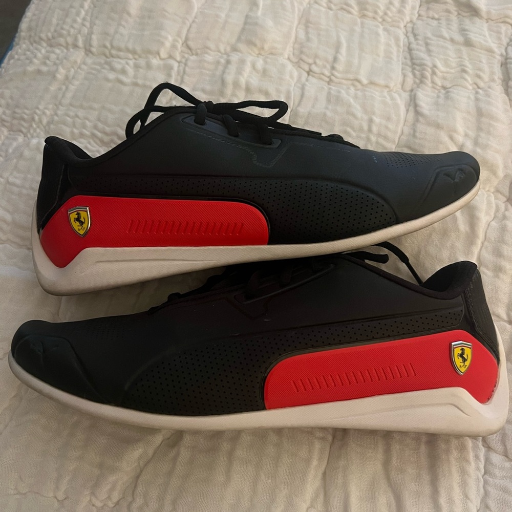 Ferrari Black and Red Sneakers Sleek Design
